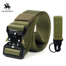 Load image into Gallery viewer, NO.ONEPAUL Tactical belt Military high quality Nylon men's training belt metal multifunctional buckle outdoor sports hook new
