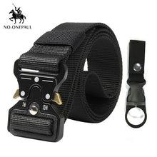 Load image into Gallery viewer, NO.ONEPAUL Tactical belt Military high quality Nylon men's training belt metal multifunctional buckle outdoor sports hook new
