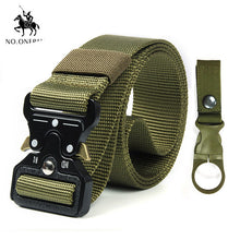 Load image into Gallery viewer, NO.ONEPAUL Tactical belt Military high quality Nylon men's training belt metal multifunctional buckle outdoor sports hook new
