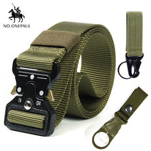 Load image into Gallery viewer, NO.ONEPAUL Tactical belt Military high quality Nylon men's training belt metal multifunctional buckle outdoor sports hook new
