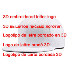 Load image into Gallery viewer, Custom Logo Snapback Cap Team Embroidery Letters Baseball Caps Men Women Hip Hop Flat Hats Outdoor Casual Couple Hat
