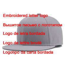Load image into Gallery viewer, Custom Logo Snapback Cap Team Embroidery Letters Baseball Caps Men Women Hip Hop Flat Hats Outdoor Casual Couple Hat
