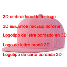 Load image into Gallery viewer, Custom Logo Snapback Cap Team Embroidery Letters Baseball Caps Men Women Hip Hop Flat Hats Outdoor Casual Couple Hat
