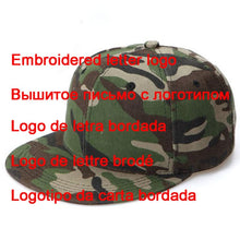 Load image into Gallery viewer, Custom Logo Snapback Cap Team Embroidery Letters Baseball Caps Men Women Hip Hop Flat Hats Outdoor Casual Couple Hat
