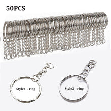 Load image into Gallery viewer, 10/50pcs Polished Silver Blank Keyrings Keychains Split Rings Keyfob Pendant Holder Ring Home DIY Jewelry Accessories
