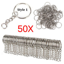 Load image into Gallery viewer, 10/50pcs Polished Silver Blank Keyrings Keychains Split Rings Keyfob Pendant Holder Ring Home DIY Jewelry Accessories
