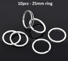 Load image into Gallery viewer, 10/50pcs Polished Silver Blank Keyrings Keychains Split Rings Keyfob Pendant Holder Ring Home DIY Jewelry Accessories
