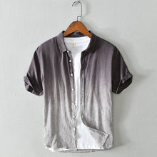 Load image into Gallery viewer, Top quality 2020 Summer New style Mens short sleeve linen shirts Casual lapel striped mens shirts Fashion male cotton tops
