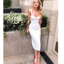 Load image into Gallery viewer, Top quality summer dress Celebrity open fork white sleeveless brithday marry party bandage Dress club vestidos faashion
