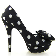 Load image into Gallery viewer, LF30406-1 Ladies Cute Bow Satin Polka Dot Party/Club Platform High Heels Pumps Court Shoes
