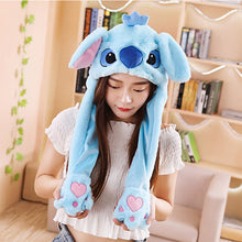 Load image into Gallery viewer, Girls Unicorn Hat Plush Moving Ears Stitch Hat Hand Pinching Ear To Move Vertical Ears Cap Women Party Pikachu Performance Gifts
