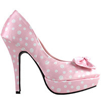 Load image into Gallery viewer, LF30406-1 Ladies Cute Bow Satin Polka Dot Party/Club Platform High Heels Pumps Court Shoes
